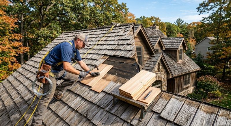 Cedar Shake Roof Repair in Somers, NY