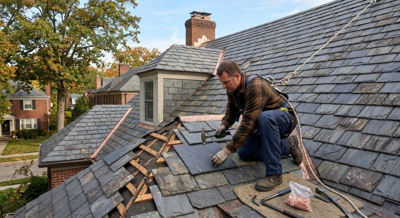 Slate Roof Repair in Redding, CT