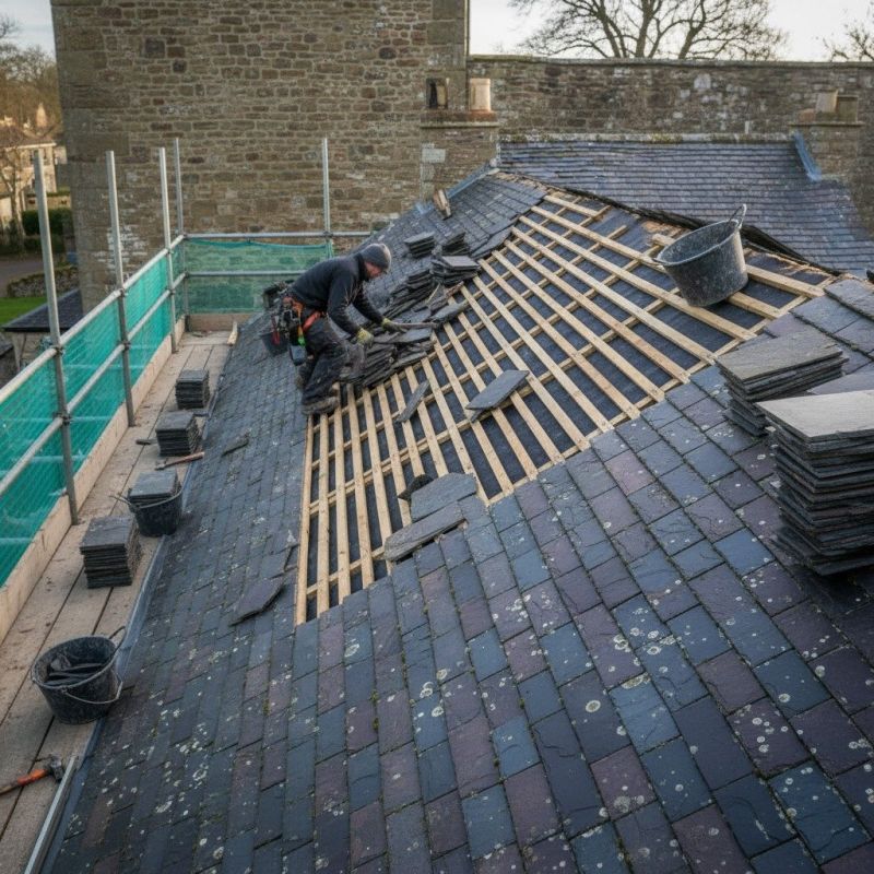 Slate Roof Replacement in Brookfield, CT
