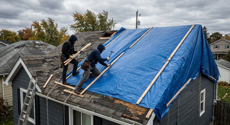 Storm Damage Roof Tarping in Yorktown Heights, NY